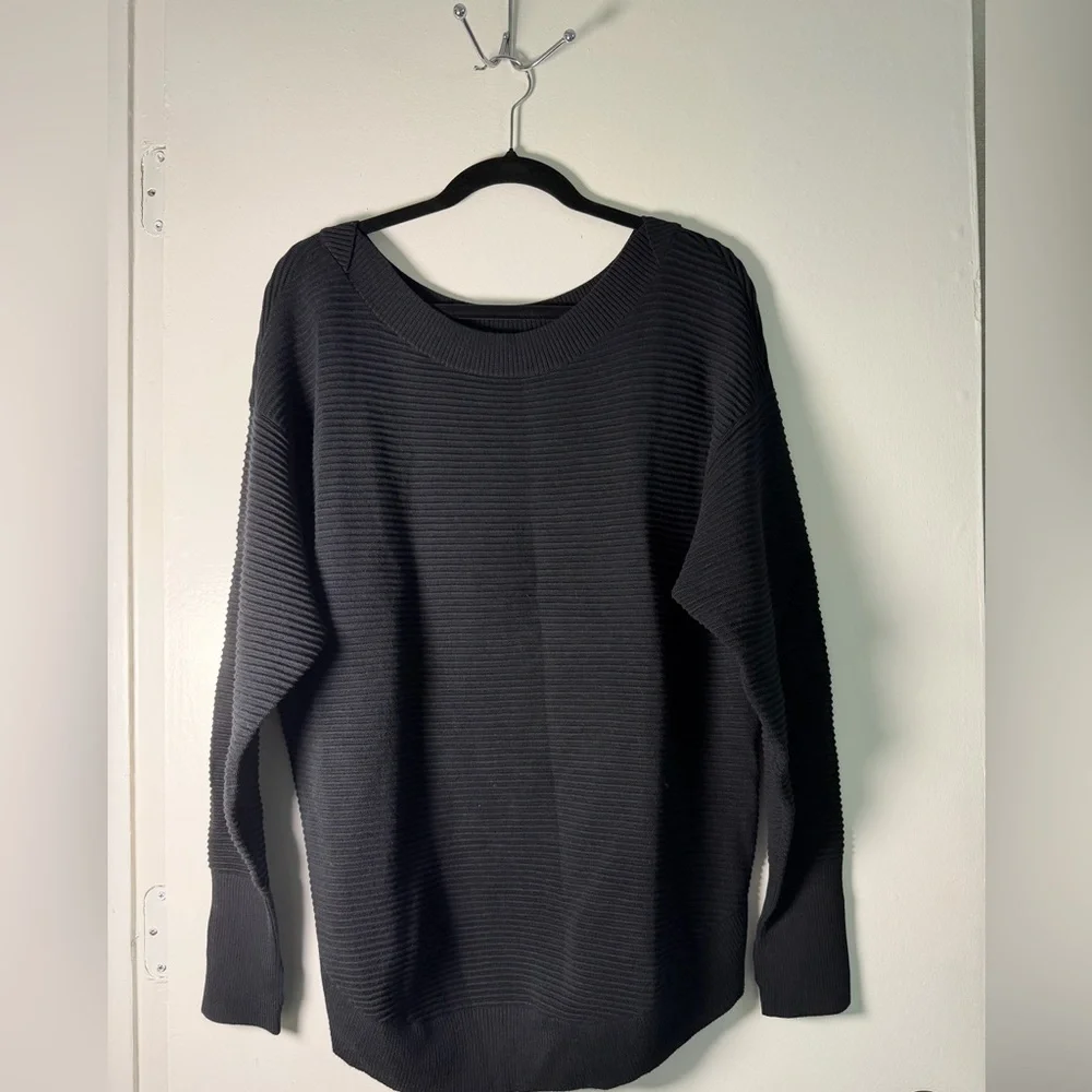 Aerie Offlinedrop sweater stretchy Black Sz S Oversized Athleisure Minimalist - Picture 2 of 9